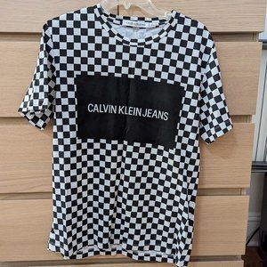 Calvin Klein Checkered all over logo print T shirt